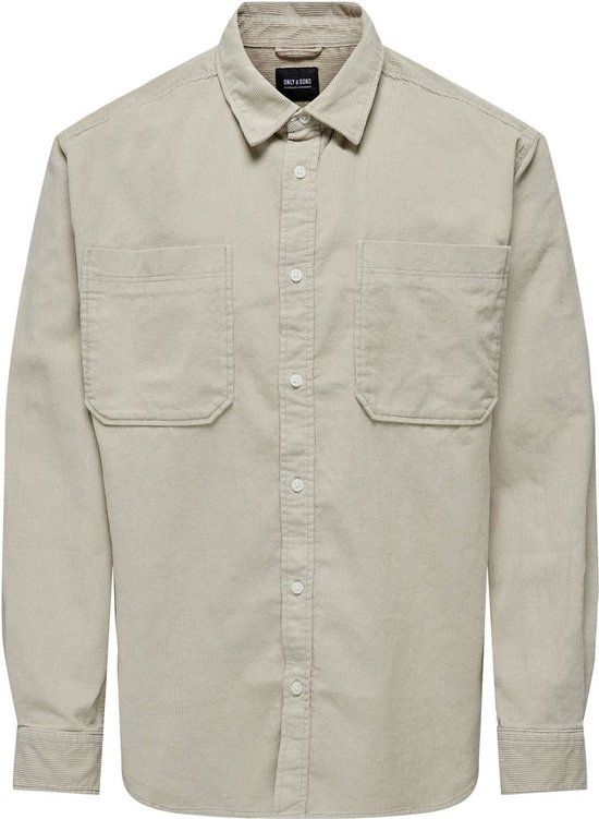 ONLY & SONS ONSALP RLX 2PKT WASHD CORD LS SHIRT - Zwart - Maat S - Mannen