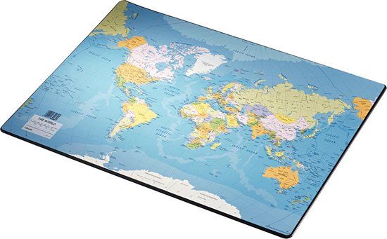 Esselte Bureau-Onderlegger Wereldkaart Frans 40x53cm