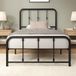 Zinus Florence Bed 90 x 190 cm, metalen lattenrooster met hoofd- en voeteneinde, hoogte 35 cm, bed met metalen latten, eenvoudige montage, opbergruimte onder het bed, zwart