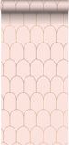 ESTAHome behang art deco motief zacht roze en goud - 53 cm x 10.05 m