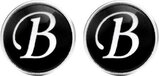 Fako Bijoux® - Manchetknopen - Alfabet - Letter B - Zwart - Unisex
