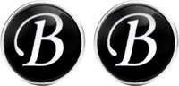 Fako Bijoux® - Manchetknopen - Alfabet - Letter B - Zwart - Unisex