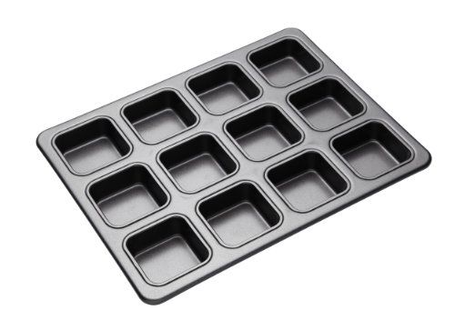 Masterclass Bakvorm voor 12 brownies - Vierkant - Metaal - Grijs - 34 x 26 cm