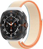 By Qubix Qubix - Nylon Loop Bandje - Beige - Geschikt voor Samsung Galaxy Watch Ultra / Ultra 2 - 47mm