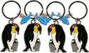 Nature Planet Dieren sleutelhanger - 4x - pinguin - metaal - 5 cm - dieren cadeau artikelen