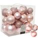 Decoris kerstballen - 38x stuks - lichtroze - 6-8-10 cm - kunststof - kerstboom versiering