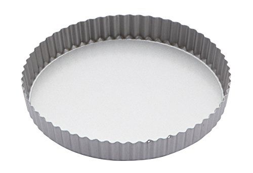 Kitchen Craft KC Blue Quichevorm, Vlaaivorm, Taartvorm met Losse Bodem en Antiaanbaklaag, Rond, 25 centimeter - Zilver