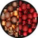 Billiet - Vanlaere 40x stuks kleine kunststof kerstballen rood en koper 3 cm