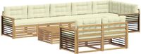 vidaXL - Hoek loungeset - 8 zitplekken - Wit en crème - Polyester