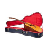 Crossrock Relief Series Houten Gitaarkoffer voor Gibson en Martin Dreadnought Gitaren - Oceaanblauw