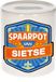 Bellatio Decorations Kinder spaarpot met naam - Sietse - keramiek - met dop - wit