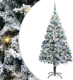 vidaXL Sapin de Noël artificiel Blanc 210 cm PVC Acier Plastique