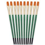 Tristar Serie 104 platte kwast Taklon, groene handgreep, 10 stuks borden nr. 12 groene greep