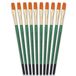 Tristar Serie 104 platte kwast Taklon, groene handgreep, 10 stuks borden nr. 12 groene greep