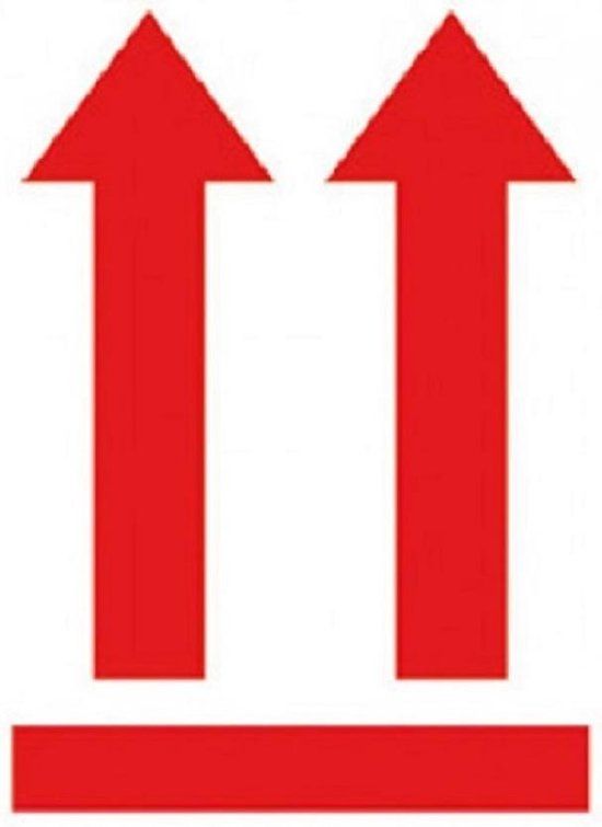 Apli Etikettenrol Rood Wit Pijlen Verticaal 90 x 130 mm