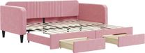 vidaXL Canapé-lit avec lit gigogne et tiroirs 100x200 cm velours rose