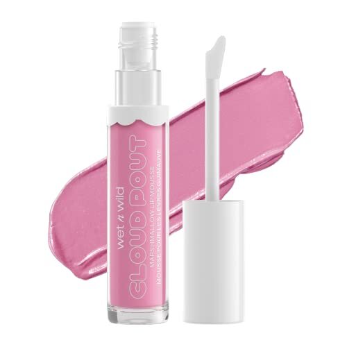 Wet n'Wild Cloud Pout Marshmallow Lip Mousse, Matte Vloeibare Lipstick, Niet-Drogende en Langhoudende Formule, met Arganolie, Avocado-olie en Vitamine E, Cotton Candy Skies