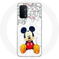 Maniacase Etui voor Oppo A74 Mickey Mouse Bloemen Harten