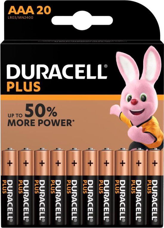 Duracell Plus AAA Alkaline Batterijen - 20 stuks - 2400 mAh