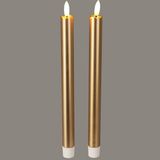 Bougie LED sans marque/bougie de dîner - 2x pièces - or - 25 cm - batterie - avec télécommande