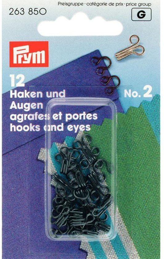 Prym Haken en ogen Messing Zwart No. 2