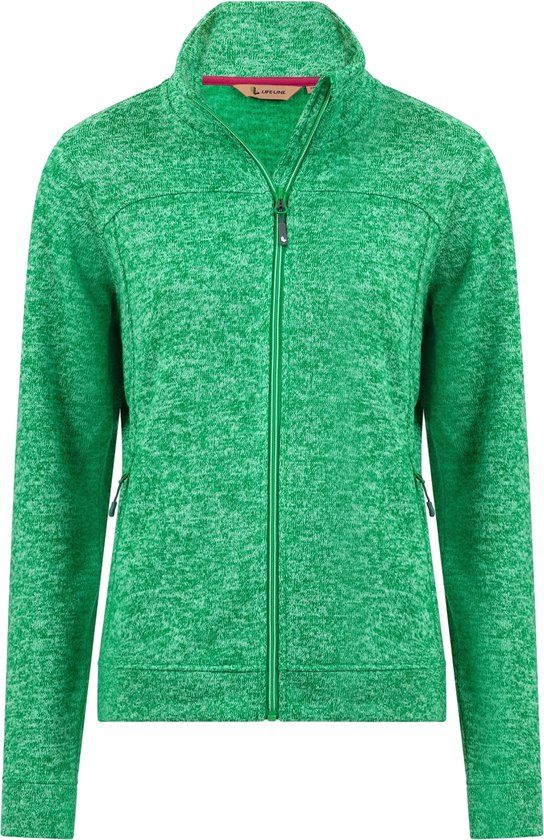 Life-Line Tessin Fleecejack - Dames Lange rits fleece - Green Melange