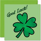 Good Luck Cards - Four Leaf Clover - You Got This Cards, Good Luck Gifts Examen Schoolkaart GCSE Uni, 145mm x 145mm Good Luck Charm Wenskaarten voor Student Vrienden Familie