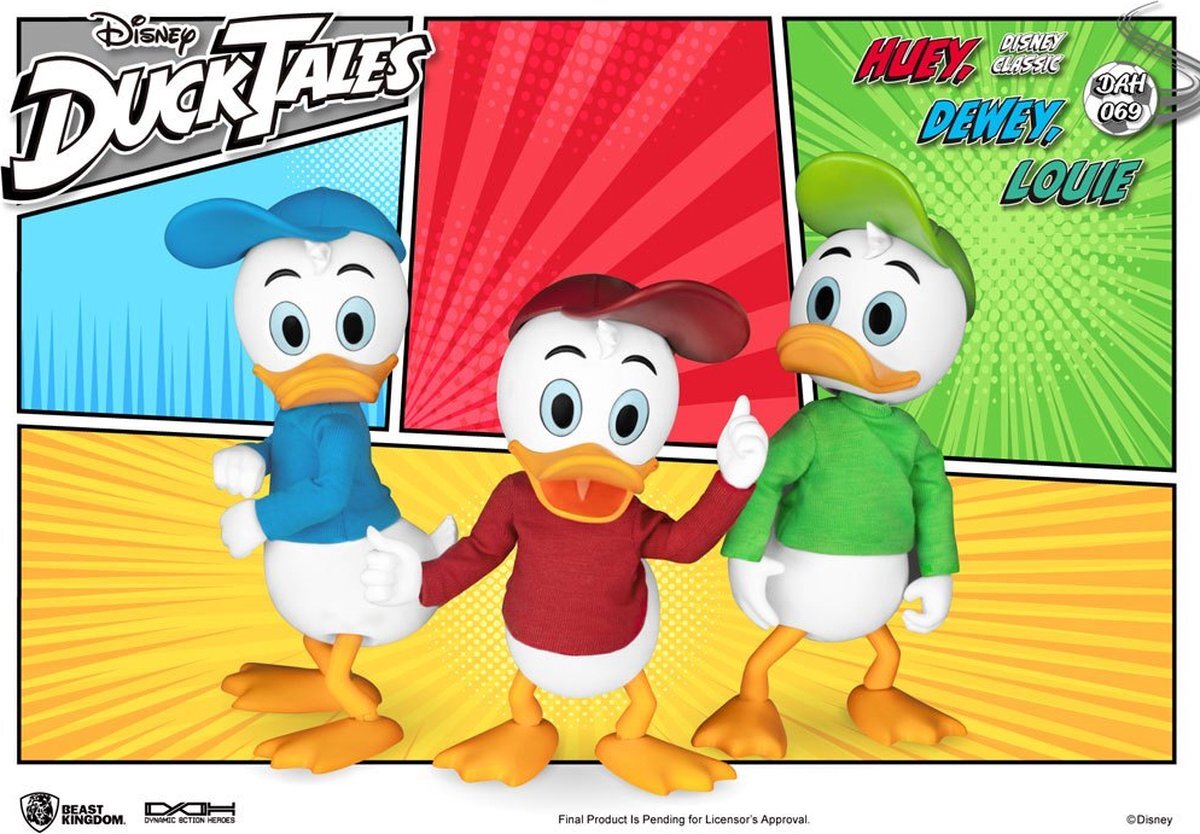 Beast Kingdom Toys Disney: DuckTales - Huey Dewey and Louie 1:9 Scale Figure Set - 10cm