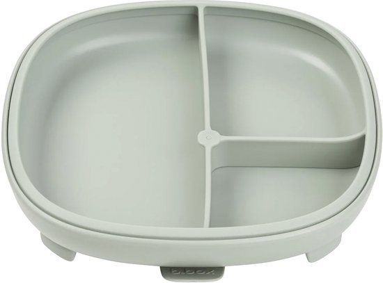 b.box 2-in-1 siliconen Antislipbord met zuignap voor het eten - Salie