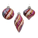 Decoris Kerstbal glas d8 cm multi a3