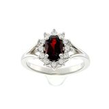 Beneto Exclusive Ring Charmante Ring met bordeauxrood Garnet GRAAGG4 - Circuit: 50 mm SBX0090-50