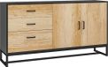 Homcom Dressoir - Spaanplaat - 140x35x75cm - Natuurlijk hout