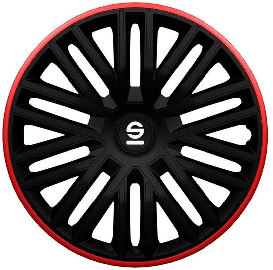 Sparco SPC1685BKRD Set Wielhoezen Bergamo 16" Zwart/rood