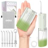 OOZZ Reiswaterflosser, draagbare zakflosser, USB-C oplaadbare monddouche met 5 modi, 6 straalpunten en lekvrij ontwerp, draadloze irrigator, IPX8 waterdicht, OZ-7213