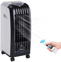 BAKAJI Air Cooler koeler, ventilator, luchtbevochtiger, maximale prestaties, waterkoeling, met watertank, timer en afstandsbediening (4 liter)