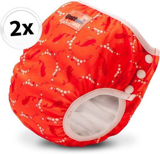 Bambinex Wasbare Zwemluier en Oefenbroekje - 2 stuks - Bubble - maat XS
