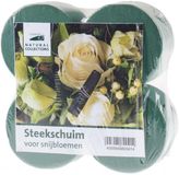 Merkloos Oase steekschuim - rond - 8x stuks - 8x5 cm - nat gebruik - voor echte bloemen - Kerststukjes maken