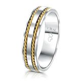 Lucardi Unisex Vriendschapsring Rhodos - Ring - Staal - Zilver- en Goudkleurig