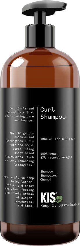 KIS Green Curl Shampoo - 1000 ml - Volume Shampoo for Curly Hair