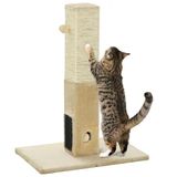 PawHut Krabpaal voor katten, 79 cm, met hangende bal, beige