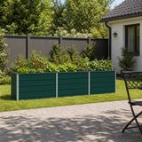 vidaXL Verhoogde Tuinbak Groen 240 x 40 x 55 cm Staal