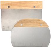 Unyqoos® Set de deux grattoirs à pâte multifonctionnels en acier inoxydable pour cuisine et pâtisserie