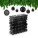 Relaxdays kerstballen - set van 150 - mat - glanzend - glitters - plastic - ∅ 3, 4, 6 cm - zwart