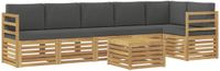 vidaXL Hoek loungeset 6 zitplaatsen Polyester Wit en antracietkleurig