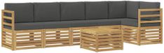 vidaXL Hoek loungeset 6 zitplaatsen Polyester Wit et anthracite
