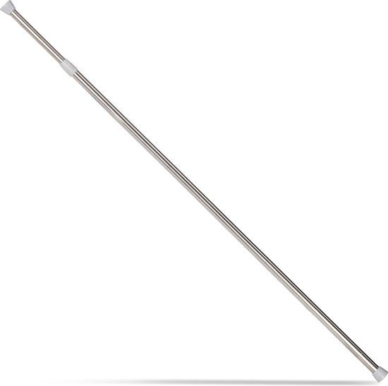 Telescopische Douchegordijnstang - RVS - Zilver - 130-220 cm - Zonder Boren
