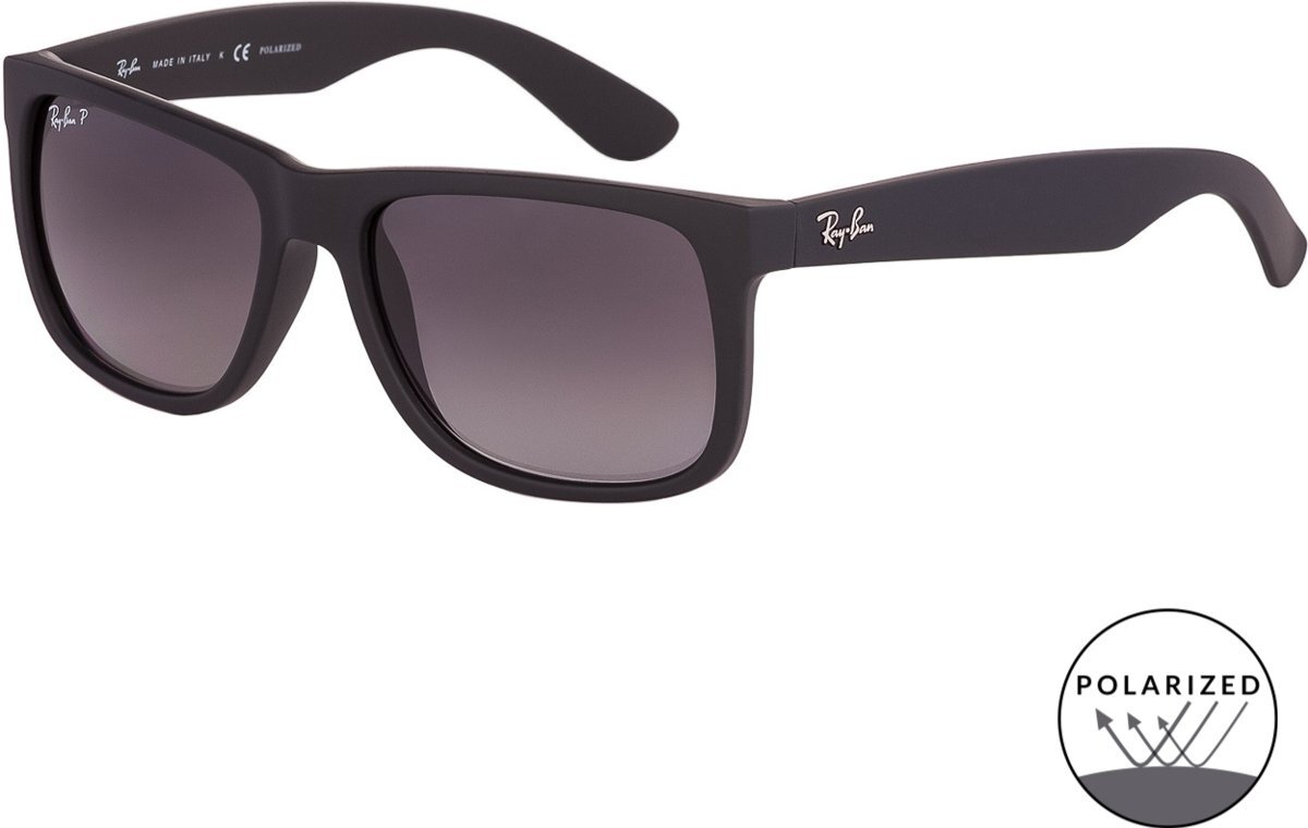 Ray-Ban RB 4165 622 T 3 Justin Classic zonnebril ZwartGrijs gradi Ãƒ Ânt Polarized 54 mm