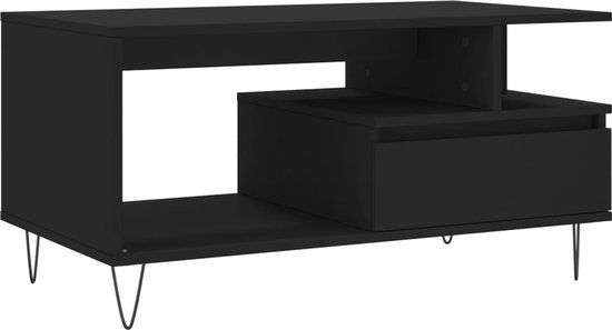 vidaXL Salontafel 90x49x45 cm bewerkt hout zwart