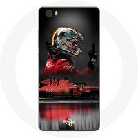 Maniacase Hoesje voor Huawei P8 Formule 1 Sebastian Vettel F1 Racing Driver Red