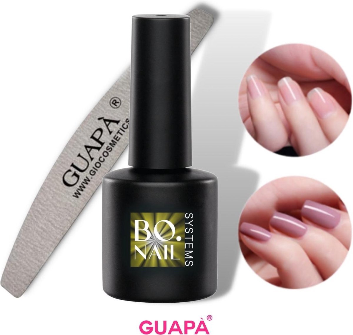 GUAPÀ Top Coat 7ML - UV Blocker - Gellak - Polygel - Acryl Nagels - Blijvend Glanzende Nagels - High Shine No Wipe Top Gel - Zonder Gele of Blauwe Gloed - met Nagelvijl